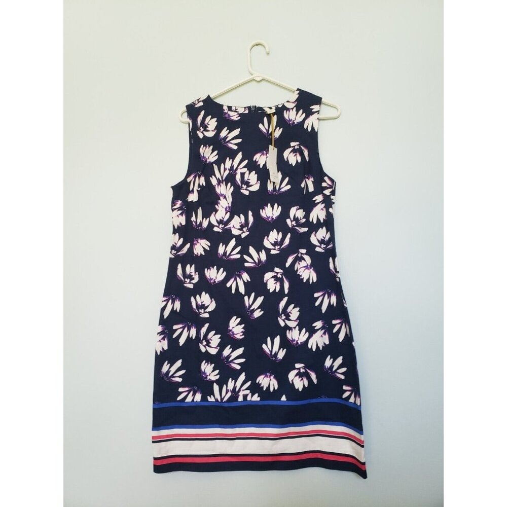 Saint Tropez West Womens Sz 8 Dress Sleeveless Round Neck Multicolor Floral NWT